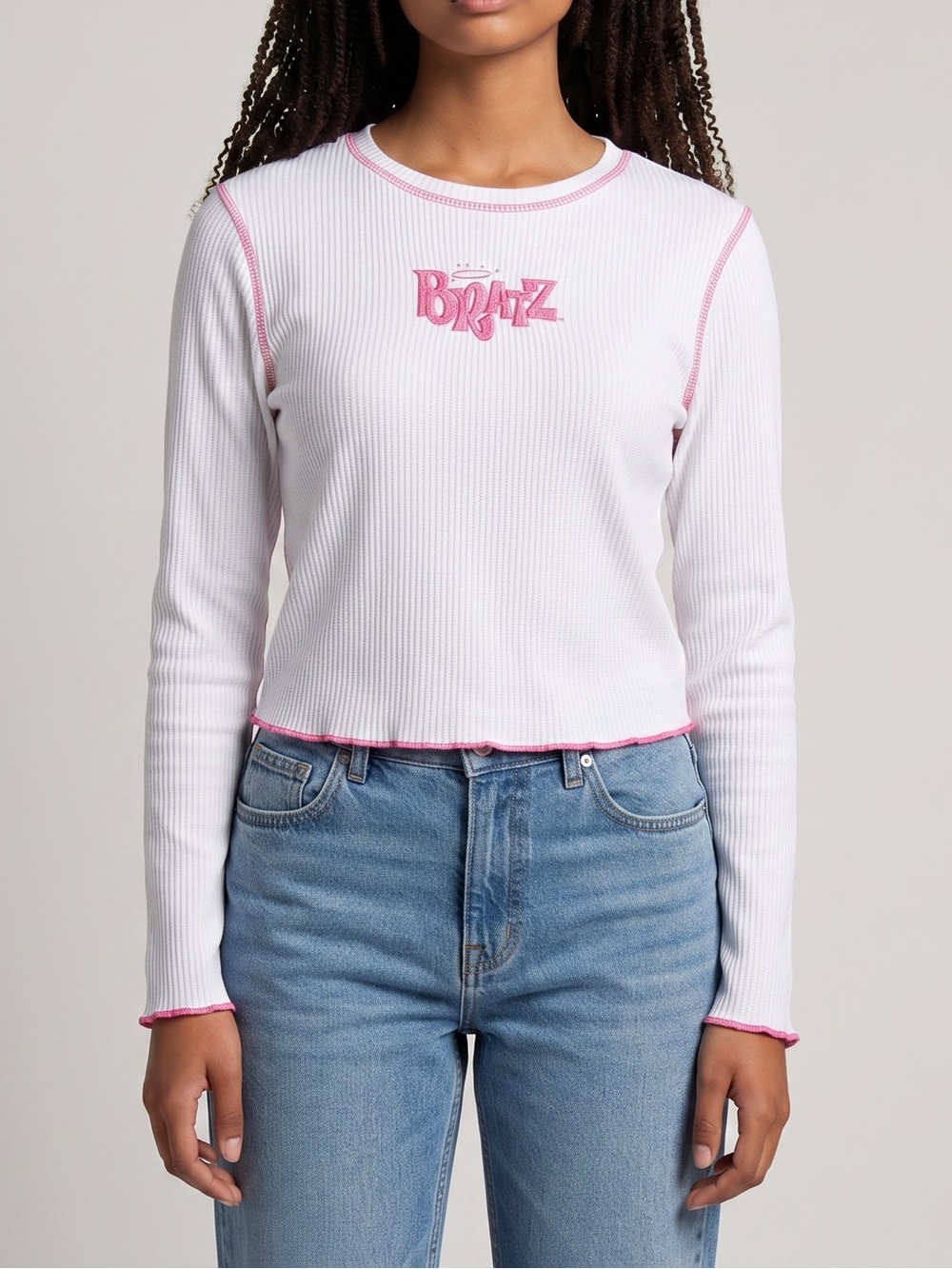 BRATZ Women’s White Long Sleeve Shirt, Large